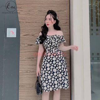 Đầm Trễ Vai Hoa Nhí Nữ Tính