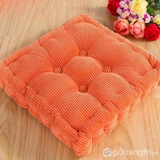 Nệm bệt hình vuông bọc vải nỉ nhung cao cấp GHS-6414
