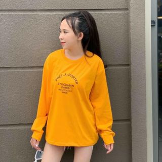 Áo thun nữ tay dài form rộng cá tính - oversize