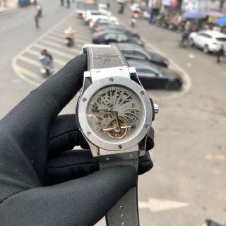 Đồng hồ nam HB vỏ trắng Skeleton cao cấp