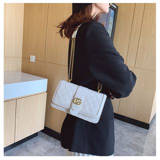 Túi đeo chéo họa tiết GD in chìm size 22.5cm nhiều ngăn tiện dụng VIDEO