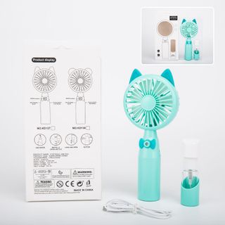 Quạt cầm tay mini có phun sương chất liệu nhựa ABS bền đẹp thiết kế đáng yêu có cổng sạc VIDEO