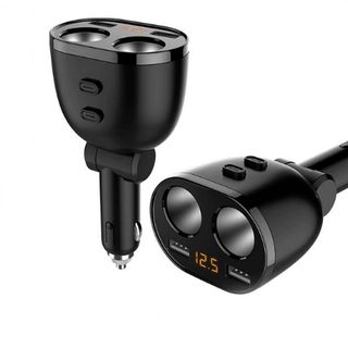 TẨU SẠC TRÊN Ô TÔ HYUNDAI HY16 GỒM 2 CỔNG USB, 2 ĐẦU CHIA TẨU