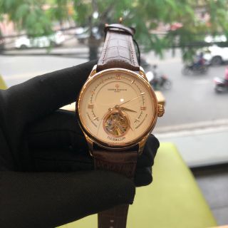 Đồng hồ Vancheron nam vỏ vàng kim vàng