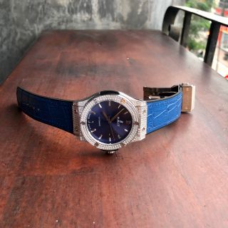 Đồng hồ nam HB vỏ trắng máy cơ Nhật Full kim cương nhân tạo