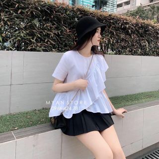 Áo viền tầng + chân váy