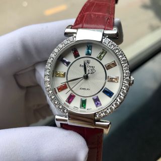 Đồng hồ Royal Crown mặt tròn đá thạch anh 7 màu