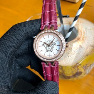 Đồng hồ Versaces mặt trắng vỏ vàng hồng
