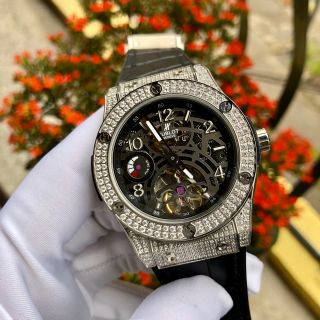 Đồng hồ nam HB vỏ trắng Skeleton