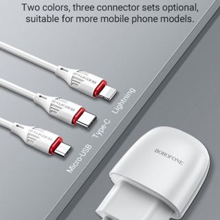 Bộ Cóc Cáp Sạc BA49A Borofone - 1 Cổng USB - Cổng Micro chuẩn EU