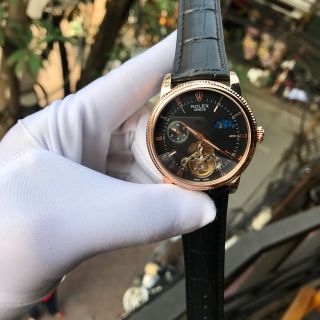 Đồng hồ Rolexx vỏ vàng mặt đen lộ cơ giá sỉ