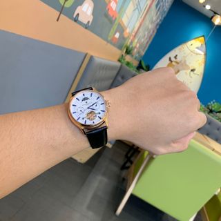 Đồng hồ nam Patek Philipe vỏ trắng mặt trắng kim xanh