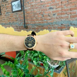 Đồng hồ nam Patek Philipe vỏ vàng mặt đen lộ Openheart