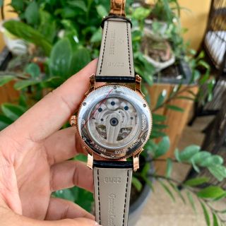 Đồng hồ nam Patek Philippe vỏ vàng mặt đen lộ cơ