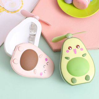 Quạt trái bơ mini cầm tay hình quả bơ 3in1.