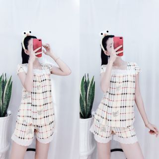 Đồ Ngủ Nữ Lụa Tole Quần Đùi Mặc Nhà Pijama Mát Mịn Xinh