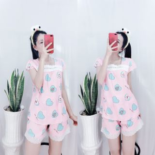 Đồ Ngủ Nữ Lụa Tole Quần Đùi Mặc Nhà Pijama Mát Mịn Xinh