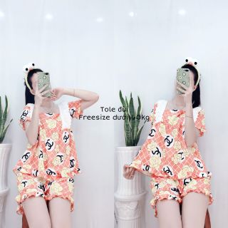 Đồ Bộ Pijama Lụa Tole Cánh Tiên Quần Đùi Mặc Nhà Xinh Xắn