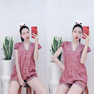 Đồ Bộ Ngủ Nữ Pijama Mặc Nhà Lụa Gấm Đùi Xinh Xịn Sò giá sỉ