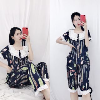 Đồ Bộ Nữ Lụa Satin Lửng Mặc Nhà Quảng Châu Xinh