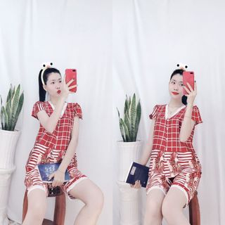 Đồ Bộ Nữ Lụa Satin Lửng Mặc Nhà Quảng Châu Xinh