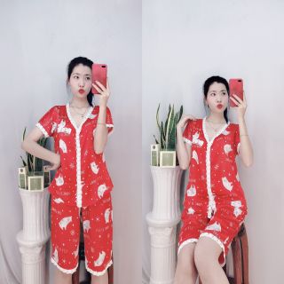 Đồ Bộ Nữ Lụa Satin Lửng Mặc Nhà Quảng Châu Xinh