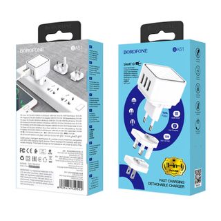 Cóc Sạc Đa Năng Đa Chấu BA51 Borofone cổng EU US UK