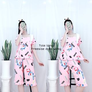Đồ Bộ Pijama Mặc Nhà Nữ Cánh Tiên Ngắn Lụa Lửng Cực Xinh Mùa Hè Nhiều Màu