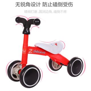 Xe chồi 4 bánh inox cổ cong cho bé