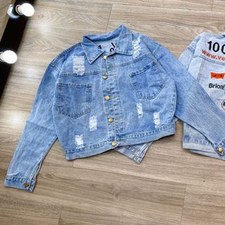 Áo khoát jeans nữ cao cấp thêu