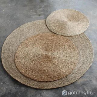 Thảm cói tròn trải sàn nhà 150cm GHS-6623-2