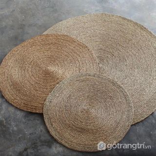 Thảm cói tròn trải sàn nhà 150cm GHS-6623-2