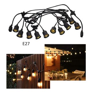 Dây đui đèn treo trang trí ngoài trời chống chịu nước 5m 10 đui E27 -5m10x