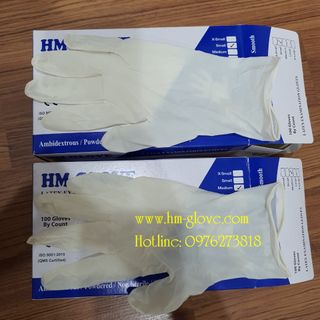 Găng tay y tế hmglove latex thái lan
