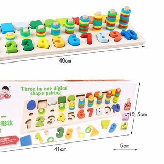 Giáo Cụ Montessori Cột Tính Học Đếm Và Hình Khối Bằng Gỗ Cho Bé