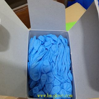 Găng tay y tế hmglove nitrile xanh không bột