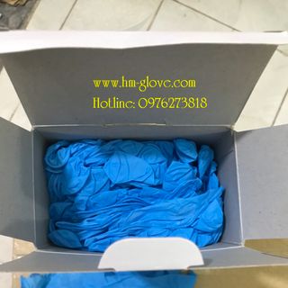 Găng tay y tế hmglove nitrile xanh không bột