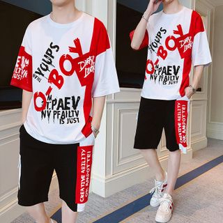 Bộ Quần Áo Thun Nam Thể Thao Mùa Hè TO – BOY Phối Hai Màu Cá Tính