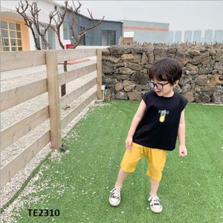 Áo thun sát nách in hình trái dứa 100% cotton màu trắng