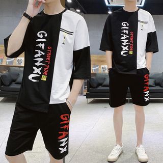 Bộ Quần Áo Thun Nam Thể Thao Tay Ngắn Kết Hợp Quần Short GiFanXu Sành Điệu