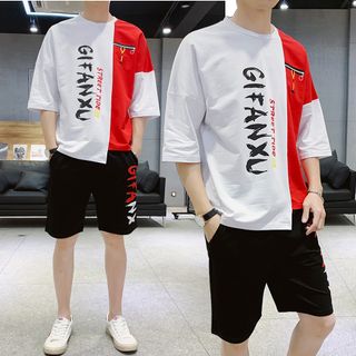 Bộ Quần Áo Thun Nam Thể Thao Tay Ngắn Kết Hợp Quần Short GiFanXu Sành Điệu