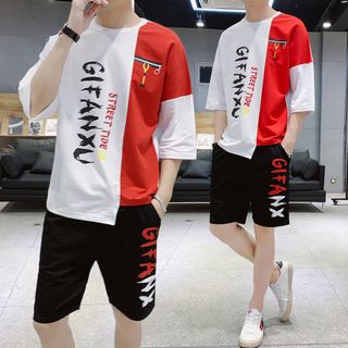Bộ Quần Áo Thun Nam Thể Thao Tay Ngắn Kết Hợp Quần Short GiFanXu Sành Điệu