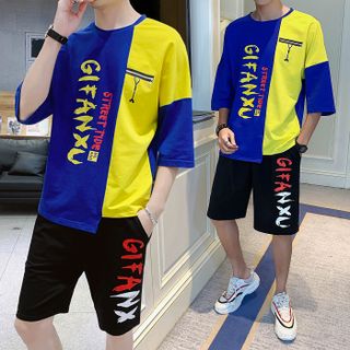 Bộ Quần Áo Thun Nam Thể Thao Tay Ngắn Kết Hợp Quần Short GiFanXu Sành Điệu