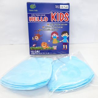 Khẩu trang trẻ em 3D hello mask ( màu xanh) hộp 10 cái