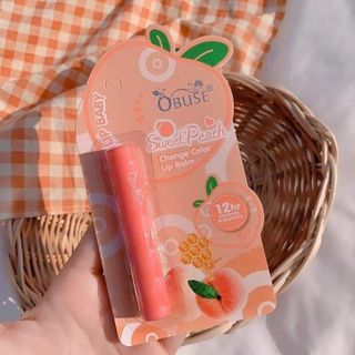 SON DƯỠNG MÔI OBUSE SWEET PEACH HƯƠNG ĐÀO VÀ MẬT ONG