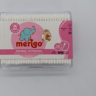 Tăm bông merigo 330 que - hộp chữ nhật