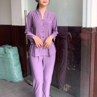 Áo lam đi chùa Ba Lai tim nút thắt