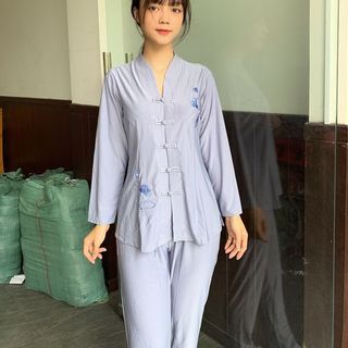 Áo lam đi chùa Ba Lai tim nút thắt