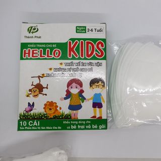 Tăm bông trẻ em 3D hello kids (10 cái/hộp) Màu trắng