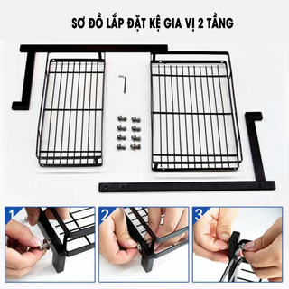 kệ inox gia vị 2 tầng